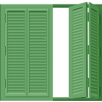 Четырёхстворчатые жалюзийные распашные (зеленые) 